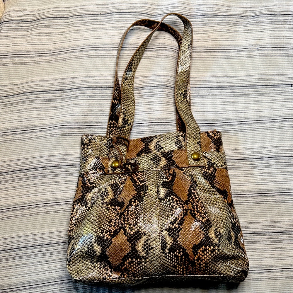 Style & Co oversize tote purse. Vegan snake print leather.